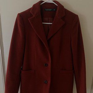 Ralph Lauren Red Pea Coat Size 4